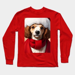 Lovely Christmas French Poodle Art Long Sleeve T-Shirt